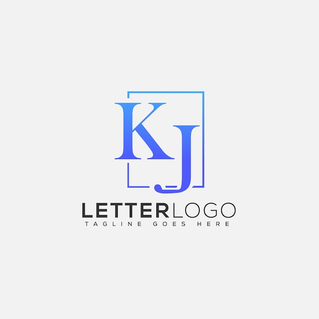 KJ Logo Design Template Vector Graphic Branding Element
