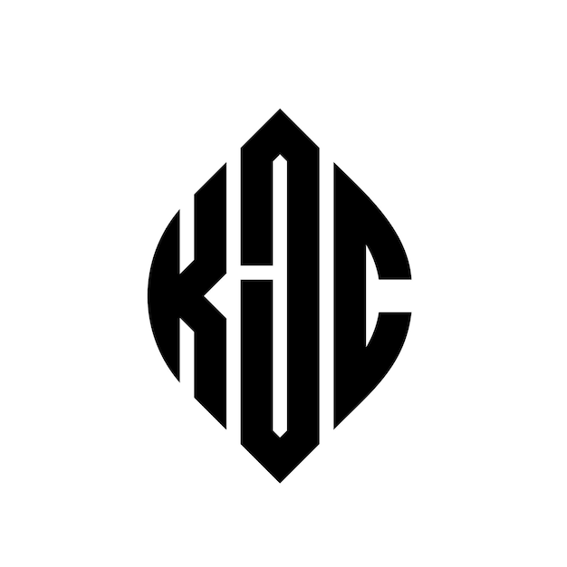 Vettore kjc cerchio lettera logo design con forma di cerchio e ellisse kjc ellisse lettere con stile tipografico le tre iniziali formano un logo cerchio kjc circolo emblema monogramma astratto lettera segno vettore