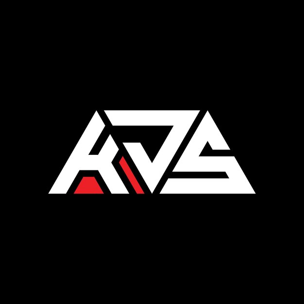 삼각형 모양의 KJS 삼각형 로고 디자인 모노그램 KJS 세각형 터 로고 템플릿과 빨간색 KJS 삼角형 로고 간단하고 우아하고 고급스러운 KJS 로고