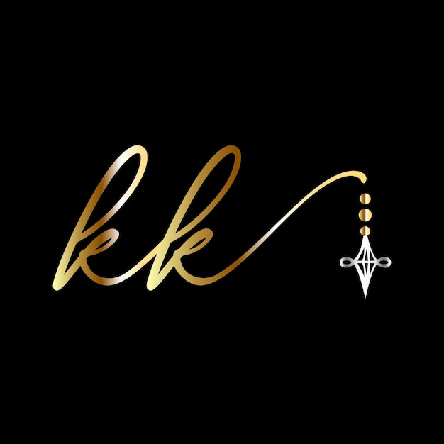 KK initial Wedding logo handwriting jewelry logo template vector