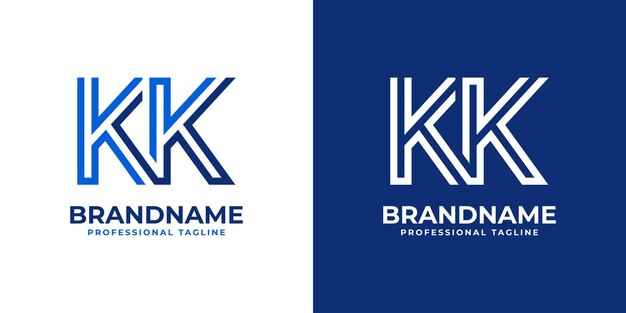 Kk letter line monogram logo geschikt voor elk bedrijf met kk initialen