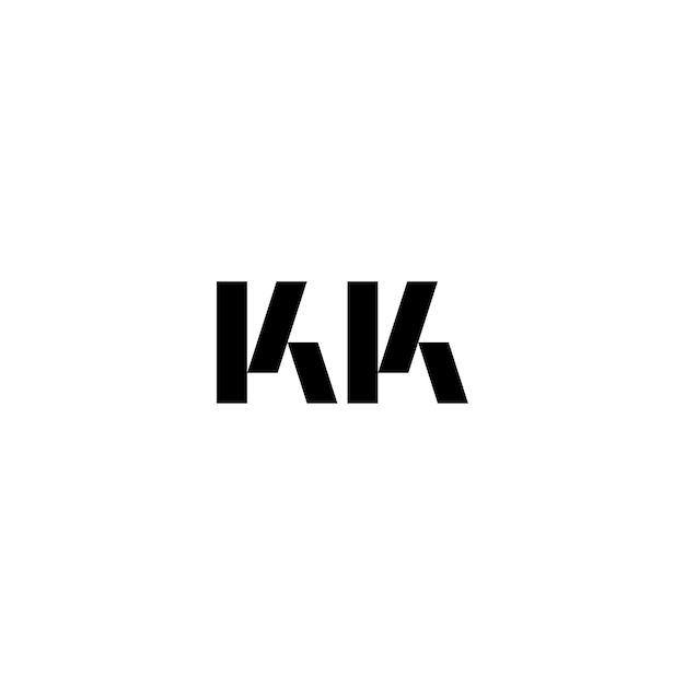 KK 모노그램 로고 디자인 문자 텍스트 이름 기호 흑백 로고타입 알파벳 문자 단순 로고