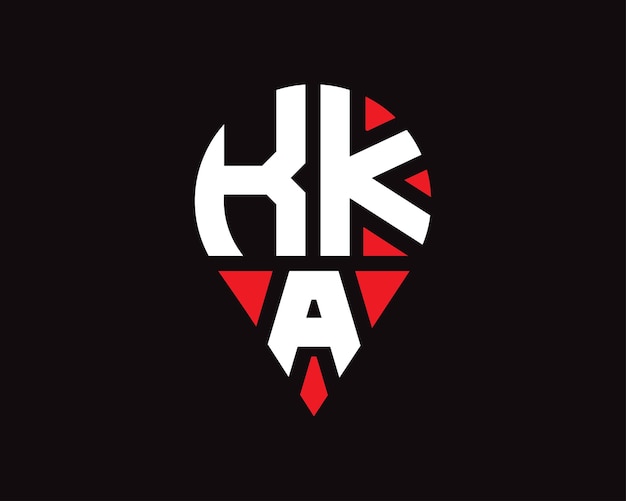 KKA letter location shape logo design