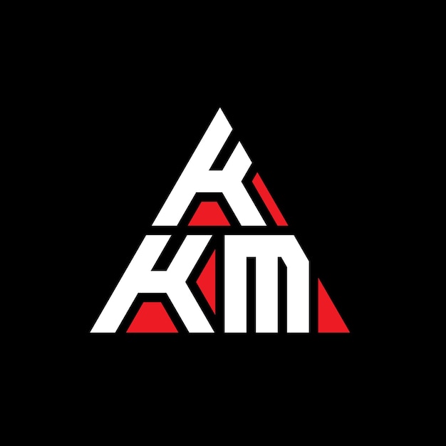 Vector kkm triangle letter logo design with triangle shape kkm triangle logo design monogram kkm triangle vector logo template with red color kkm triangular logo simple elegant and luxurious logo