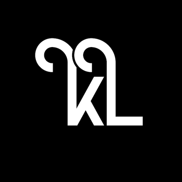 Vector kl letter logo design on black background kl creative initials letter logo concept kl letter design kl white letter design on black background k l k l logo