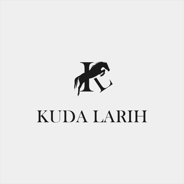 Kl letters with horse logo design