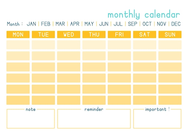 Klaar om lege kalender af te drukken