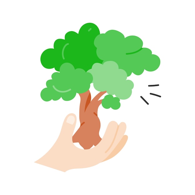 Klaar om te gebruiken met de hand getekende icoon van save tree