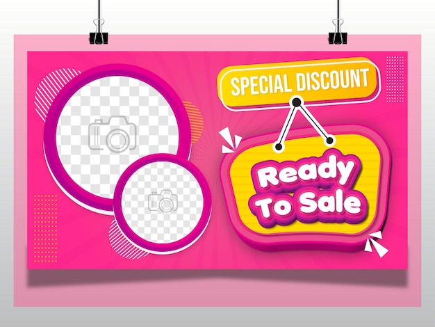 Klaar voor verkoop speciale aanbieding poster promotie banner papier sjabloonontwerp