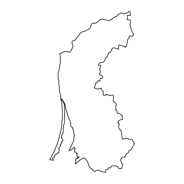 リトアニアのクライペダ郡地図行政区画ベクトル図