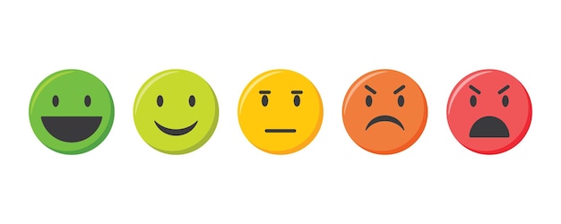 Klantenservice tevredenheidsbeoordeling Emoji iconen collectie