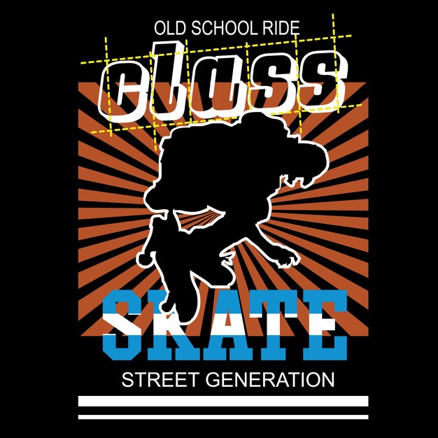 klasse skate tee grafische typografie voor print illustratie t-shirt vector kunst vintage