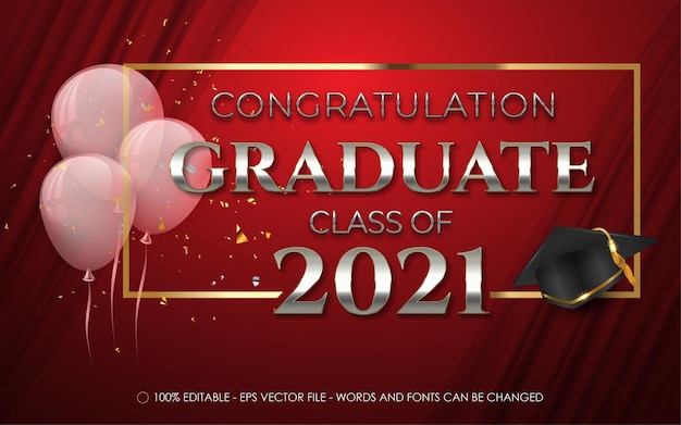Klasse van 2021 afstuderen tekst voor banner