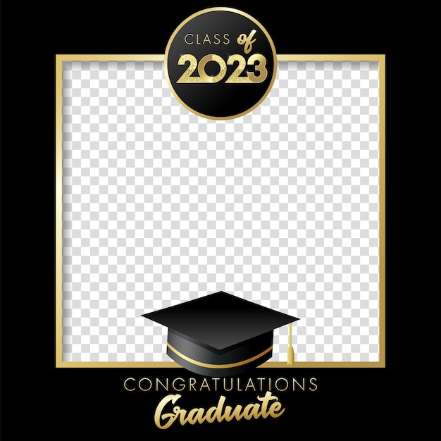 Vector klasse van 2023 afstudeerfeest fotolijst 2023 felicitatie graduate certificaat ontwerpidee