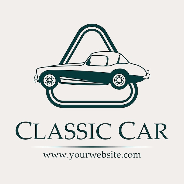 Klassiek auto-logo met afgeronde driehoek