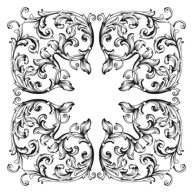 Vector klassiek barok ornament. decoratief ontwerpelement filigraan.