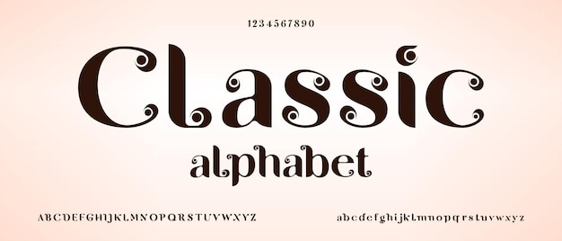 Klassiek elegant alfabet met sjabloon voor stedelijke stijl