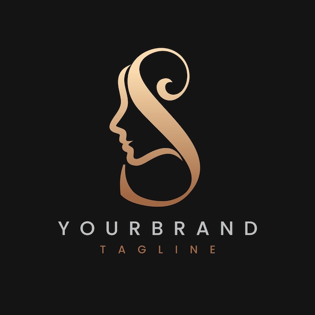 Klassiek Letter S Beauty Women Face-logo