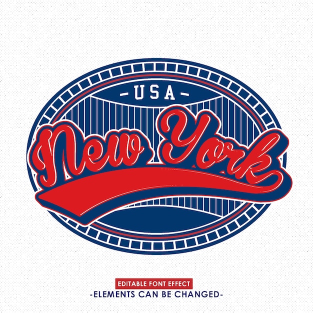 Vector klassiek new york lettertype en -badge