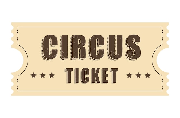 Klassiek retro-ticket voor bioscoop, circus, bioscoop, cruiseconcert en andere evenementen Oude vintage