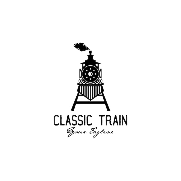 Vector klassiek trein vector logo ontwerp