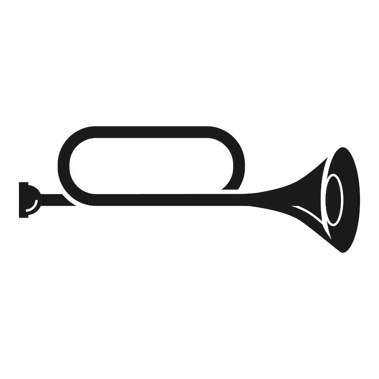 Vector klassiek trompetpictogram eenvoudige illustratie van klassiek trompet vectorpictogram voor webontwerp dat op witte achtergrond wordt geïsoleerd
