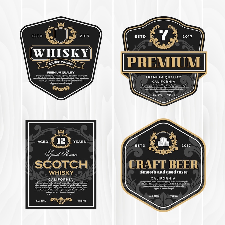 Vector klassiek vintage frame voor whiskyetiketten en antiek product
