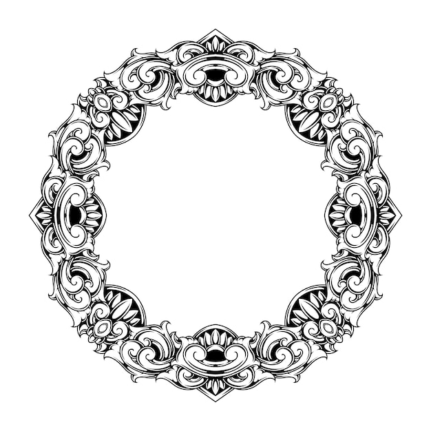 Klassiek vintage ornament frame op witte achtergrond