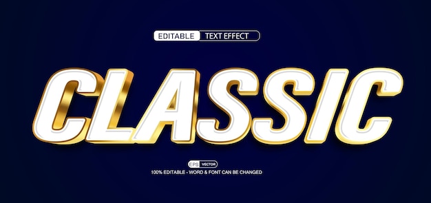 Klassieke 3D-bewerkbare teksteffect EPS-vectorstijl