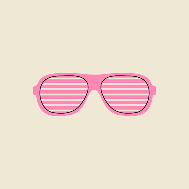 Klassieke 80s 90s element illustratie van retro of vintage roze gestreepte zonnebril zomer accessoire