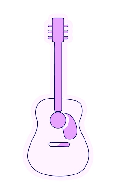 Klassieke akoestische gitaar semi-egale kleur vectorelement