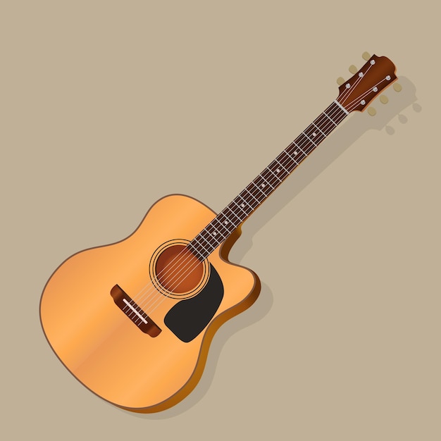 Klassieke akoestische gitaar vectorillustratie