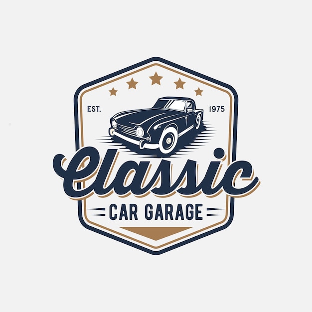 Klassieke auto logo inspiratie vector premium