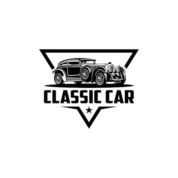 Klassieke auto logo vector met embleem stijl