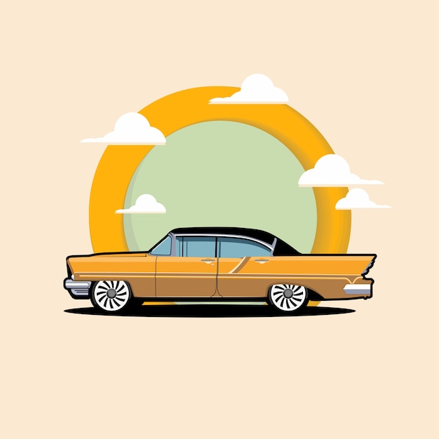 Vector klassieke auto pictogram illustratie.