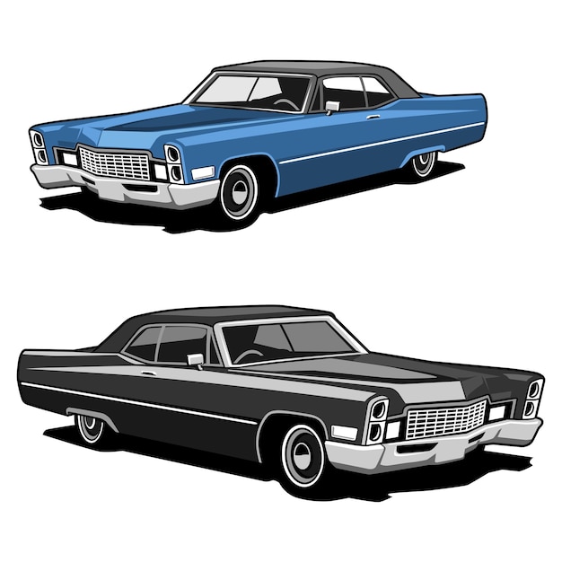 Vector klassieke auto retro vintage illustratie ontwerp vector