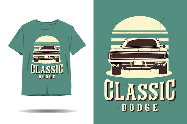 Klassieke dodge auto vintage silhouet tshirt ontwerp