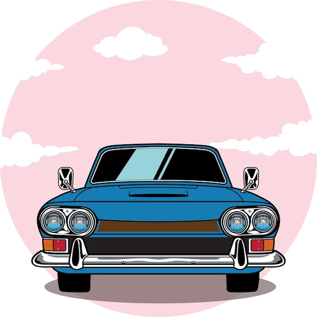 Vector klassieke en vintage stijl concept auto's illustratie in cartoon vector design