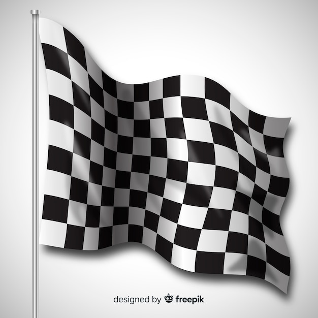 Klassieke geruite vlag met realistisch ontwerp
