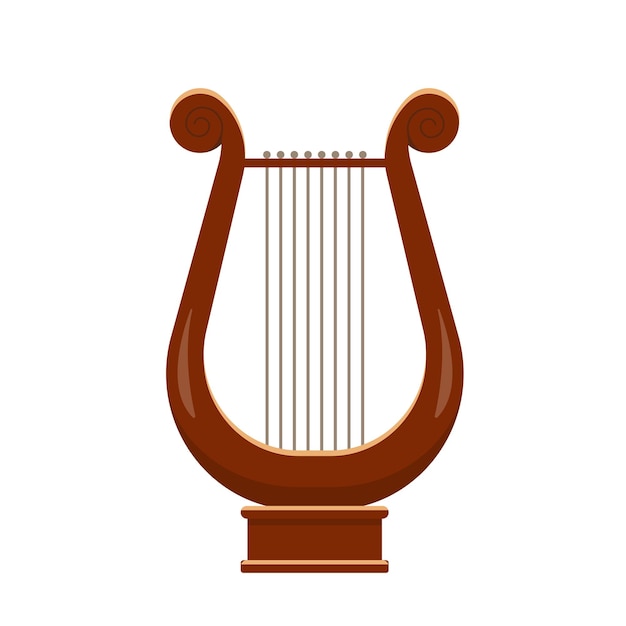 Klassieke houten antieke lier of middeleeuwse harp