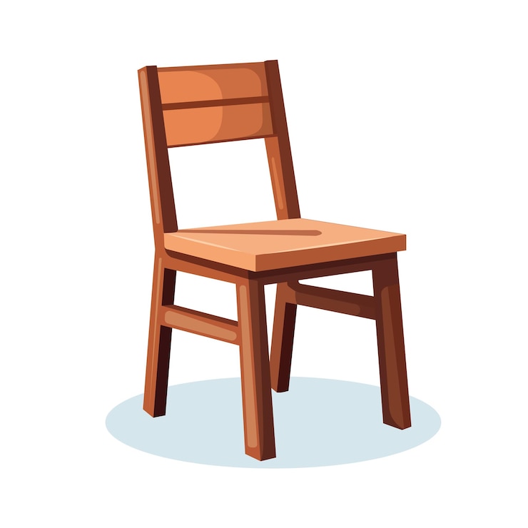 Vector klassieke houten stoel vectorillustratie op witte achtergrond