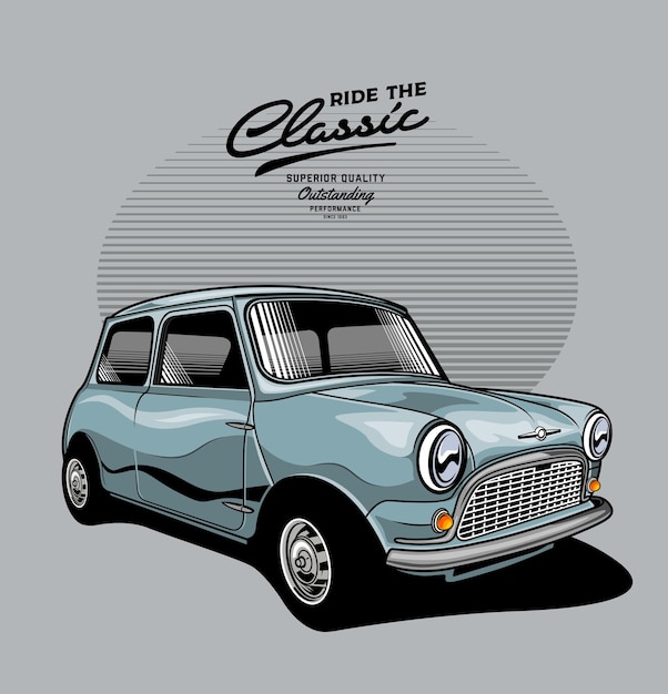 Vector klassieke mini-auto