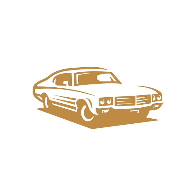 Klassieke muscle car lijntekeningen. Vintage retro voertuig vectorillustratie