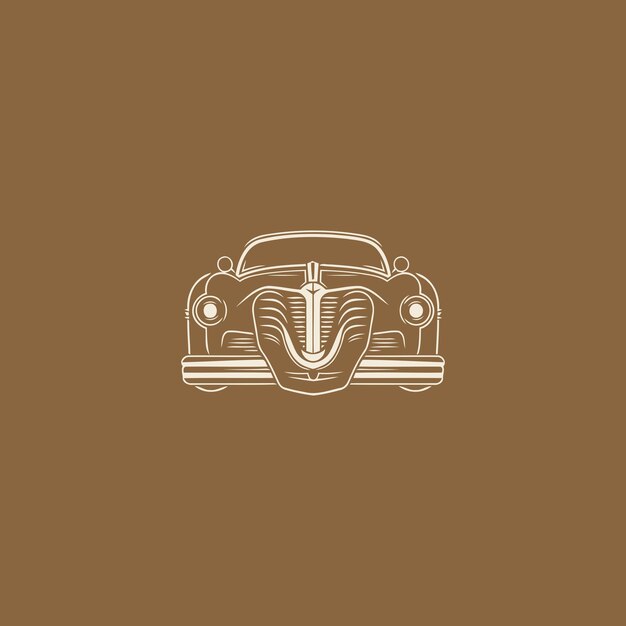 Klassieke oude auto logo ontwerp vectorillustratie