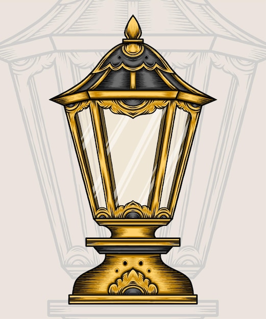 Klassieke oude lampvector