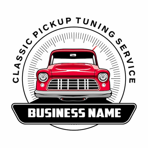 Klassieke pick-up tunning service illustratie ontwerp vector