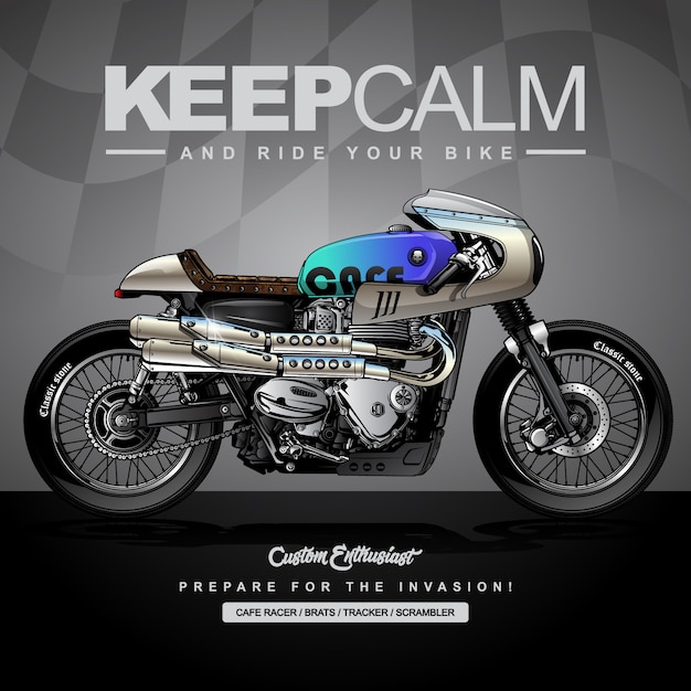 Klassieke race motorfiets poster