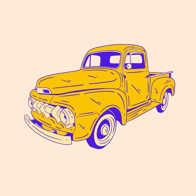 klassieke retro auto illustratie ontwerp 23