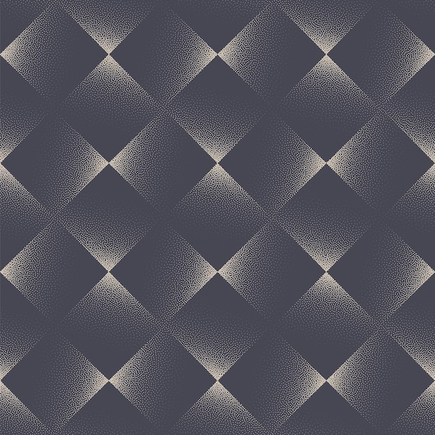 Klassieke rhombus check raster naadloze patroon vector gestippelde abstracte achtergrond