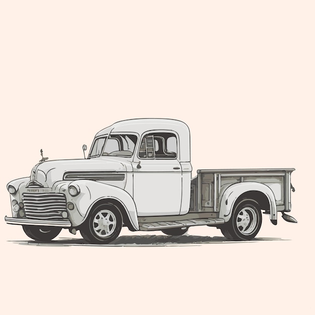 Vector klassieke vector retro vintage auto monochroom illustratie retro vintage stijl vintage auto